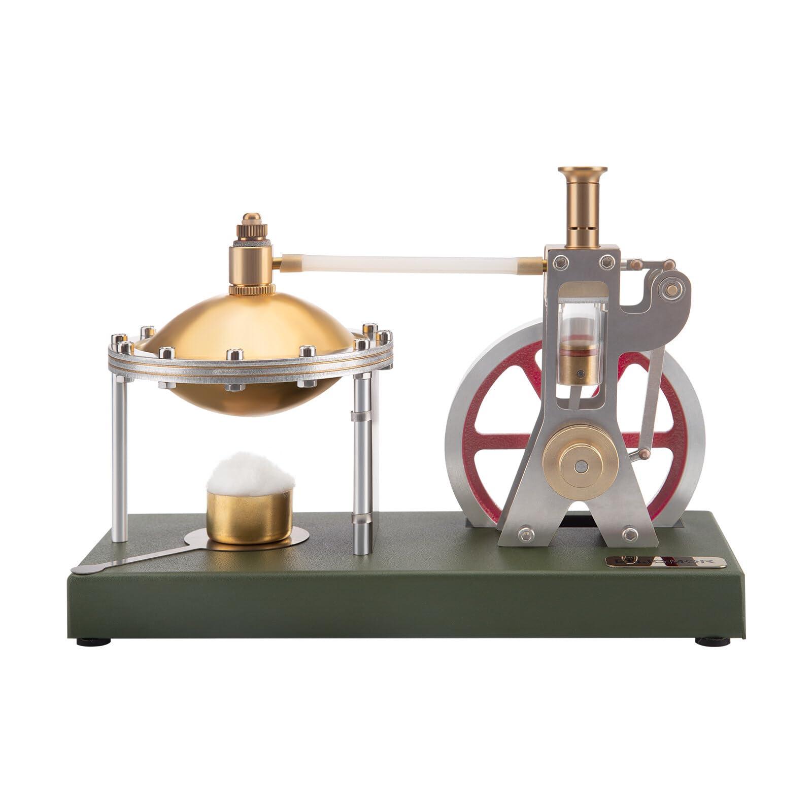 Helixsun Helixsun ENJOMOR Steam Engine Kit That Works, Retro Vertical Metal Steam Engine Model with Spherical Boiler - Build Your Own Steam Engine