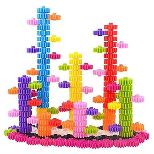 KASHIAOTE KASHIAOTE Gears Interlocking Learning Set, STEM Construction Toy Set - Building Kids Toys 180 Pcs - 10 Colors