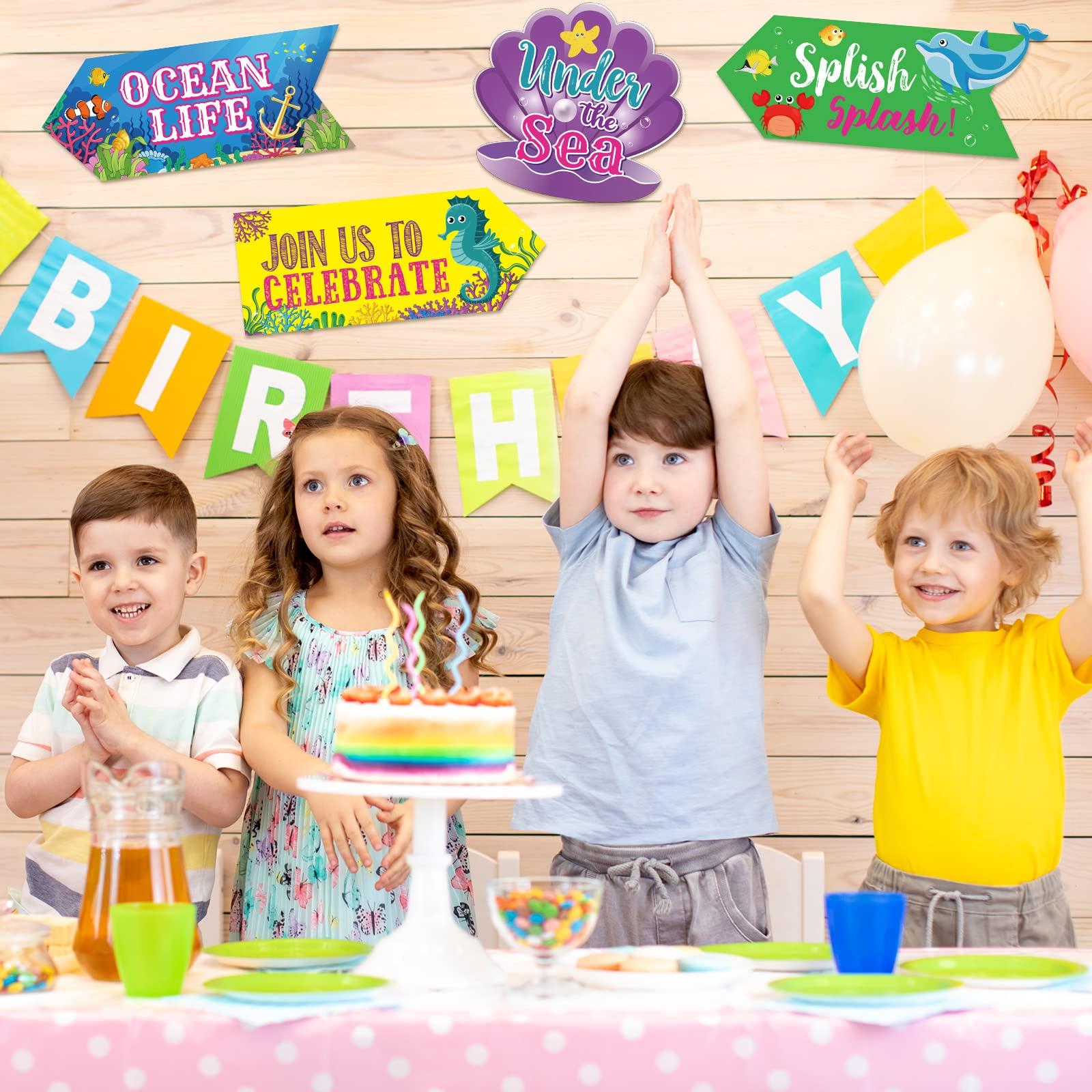 Spakon 20 Pieces Under The Sea Party Decorations Ocean Sea Animal Party signs Ocean Themed Birthday Party decor Baby shower Beach Party Supplies for Boys Girls Kids