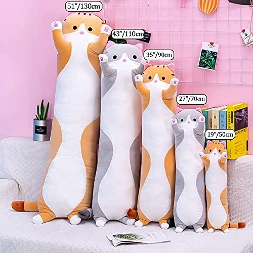 Cute Cat Plush Long Body Pillow Cuddle Cartoon Stuffed Animals Cat