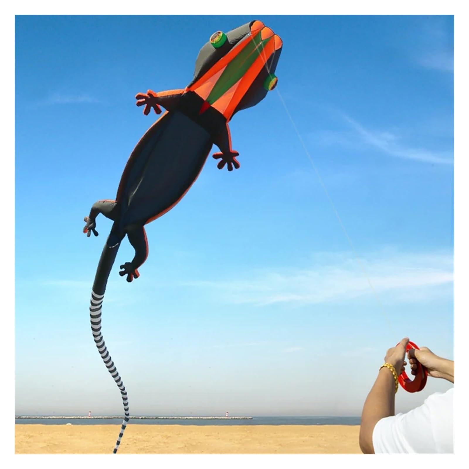 UqaBs 3D 14M Inflatable Gecko Lizard Kite, Large Soft Skeletonless Animal Kite, Outdoor Flying Sports Tear Resistant Material Kite (Color : Style 1)
