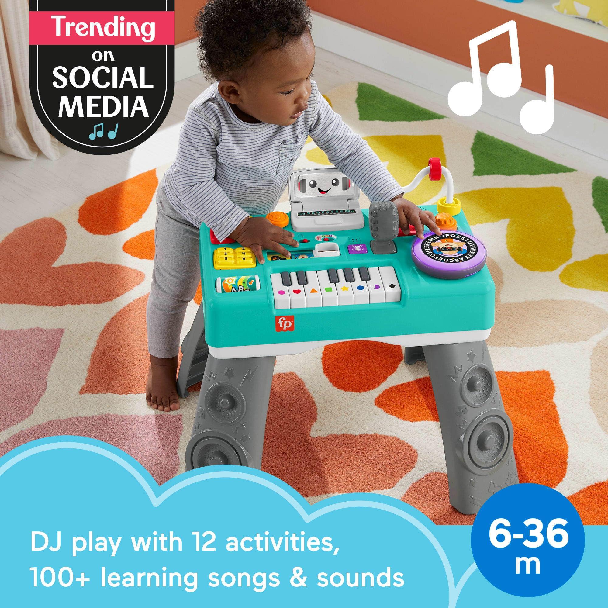 Fisher-Price Fisher-Price Baby & Toddler Toy Laugh & Learn Mix & Learn DJ Table with Music Lights & Activities for Developmental Play Infants Ages 6+ Months