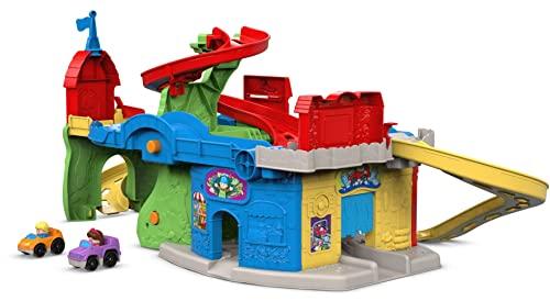 Fisher-Price Fisher-Price Little People Toddler Toy Sit n Stand Skyway Race Track Playset, 34+ Inches Tall, 2 Cars for Pretend Play Kids Ages 18+ Months