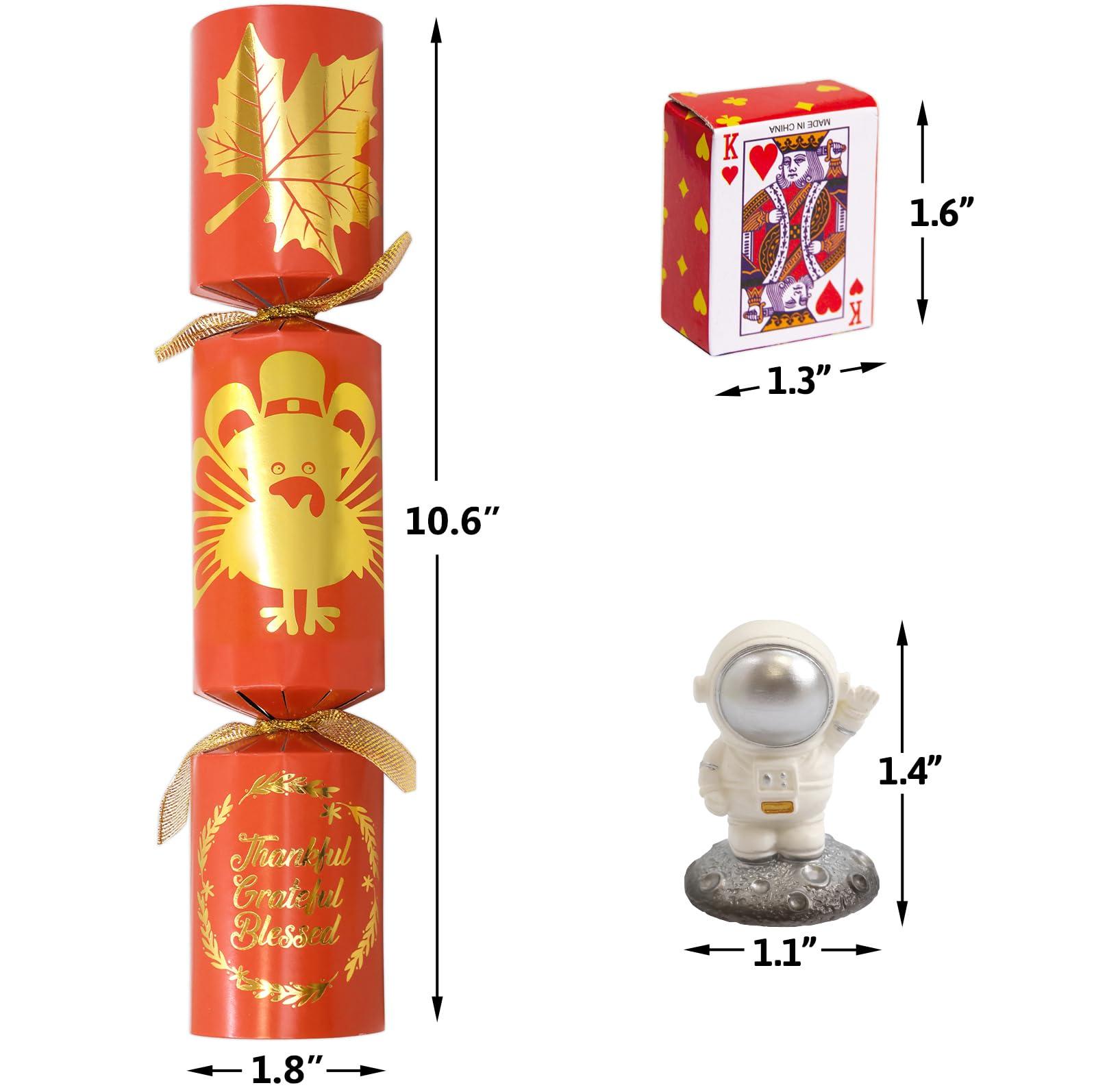 ceiba tree 8 PC Thanksgiving Crackers Poppers Party Table Favors No Snap No Popping Fall Thanksgiving Games Activities for Family Kids with Party Hats Joke Gifts Toys Holiday Traditions Prizes Gold Foil