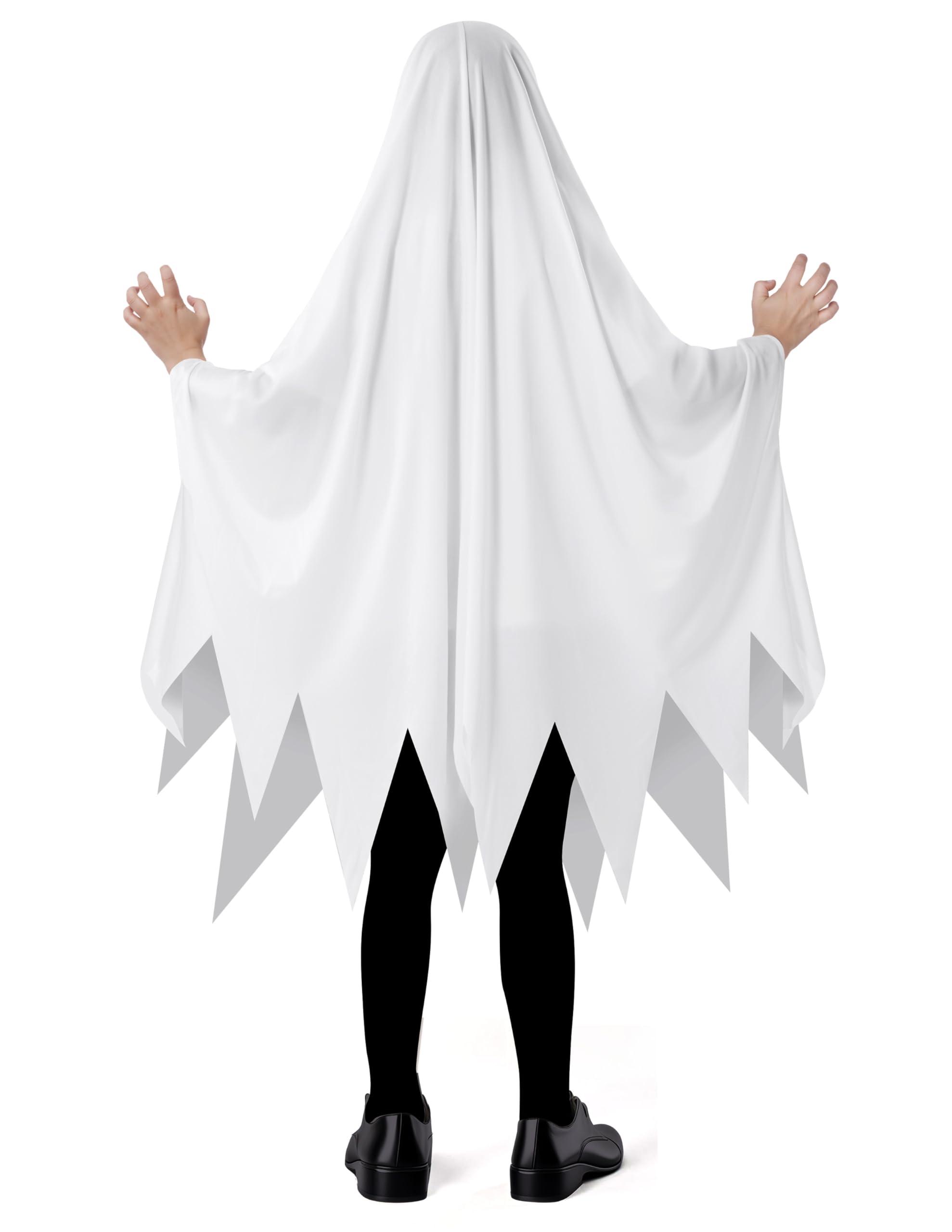 Spooktacular Creations Spooktacular Creations Kids Ghost Costume, Halloween Ghost Costume, White Silent Ghost Costume with Pumpkin Bag for Boys, Girls Halloween Dress Up, Role Play-S