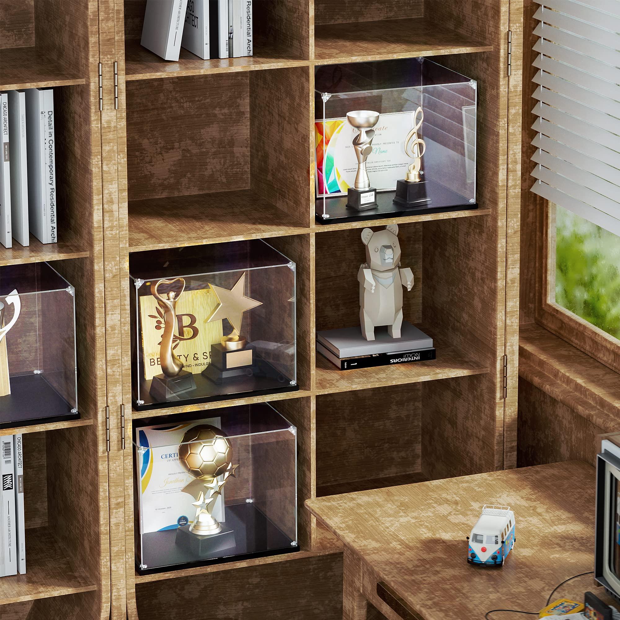 dofopo Clear Acrylic Display Case, Self-Assemble Showcase for Collectibles, Action Figures, Dolls, Toys - Alternative Glass Box for Commemorative Gifts(14x14x14 inch, 35x35x35 cm)