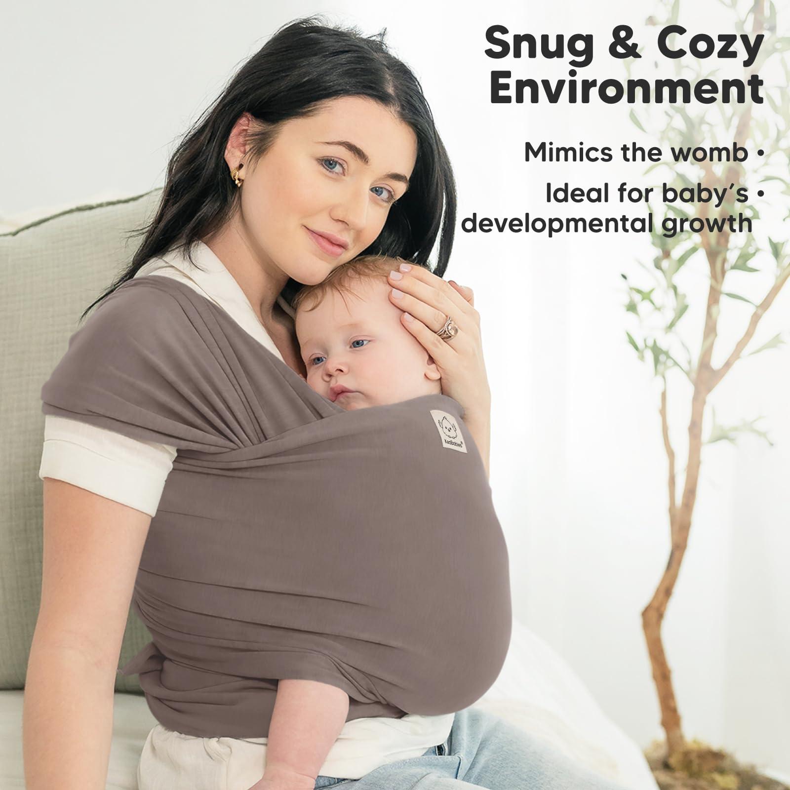 KeaBabies KeaBabies Baby Wrap Carrier - All in 1 Original Baby Carrier Newborn to Toddler Sling, Easy to Wear, Hands Free Bonding, Lightweight, Breathable Infant Wraps (Copper Gray)