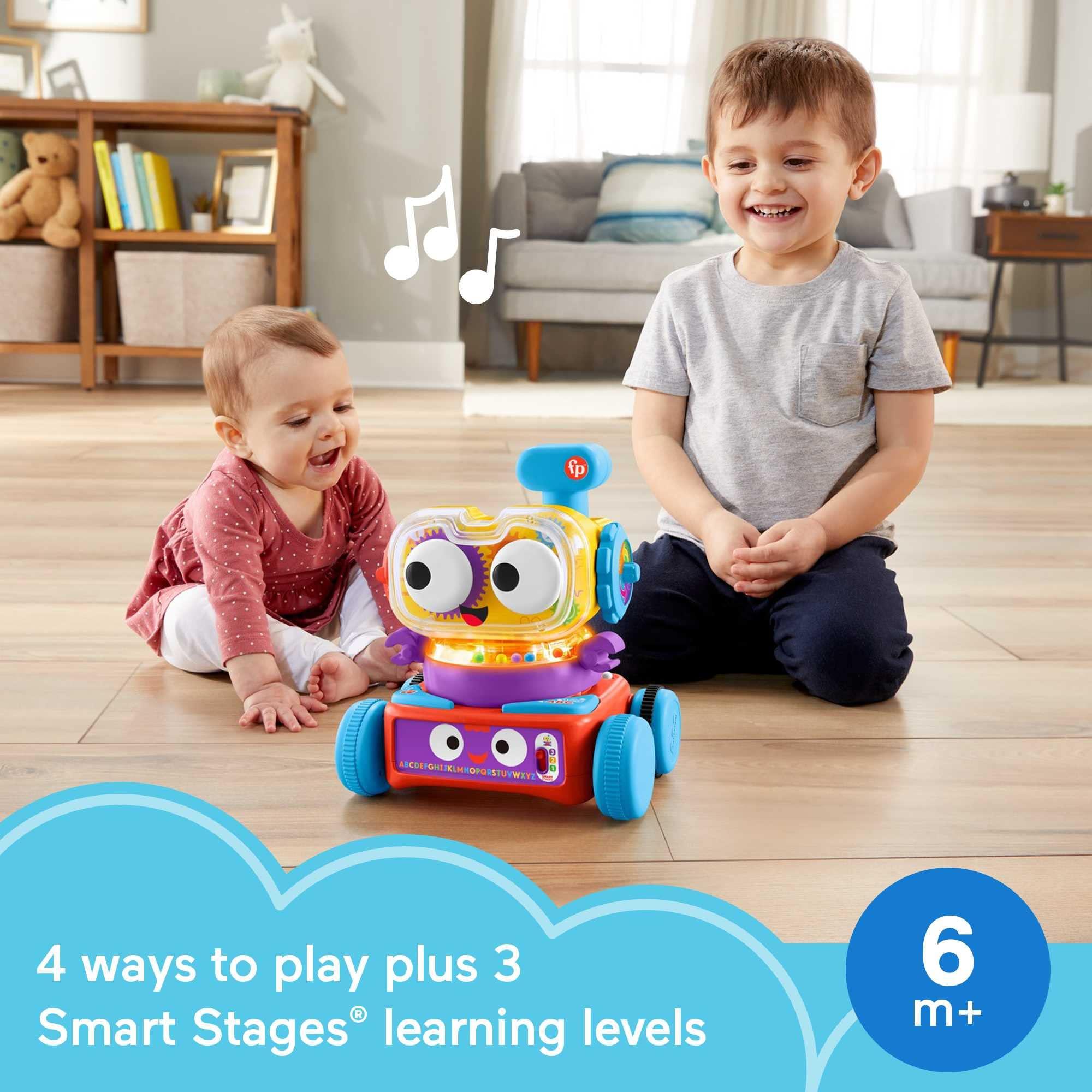 Fisher-Price Fisher-Price 4-in-1 Ultimate Learning Bot, Electronic Activity Toy with Lights, Music and Educational Content for Infants and Kids 6 Months and up, HBB04