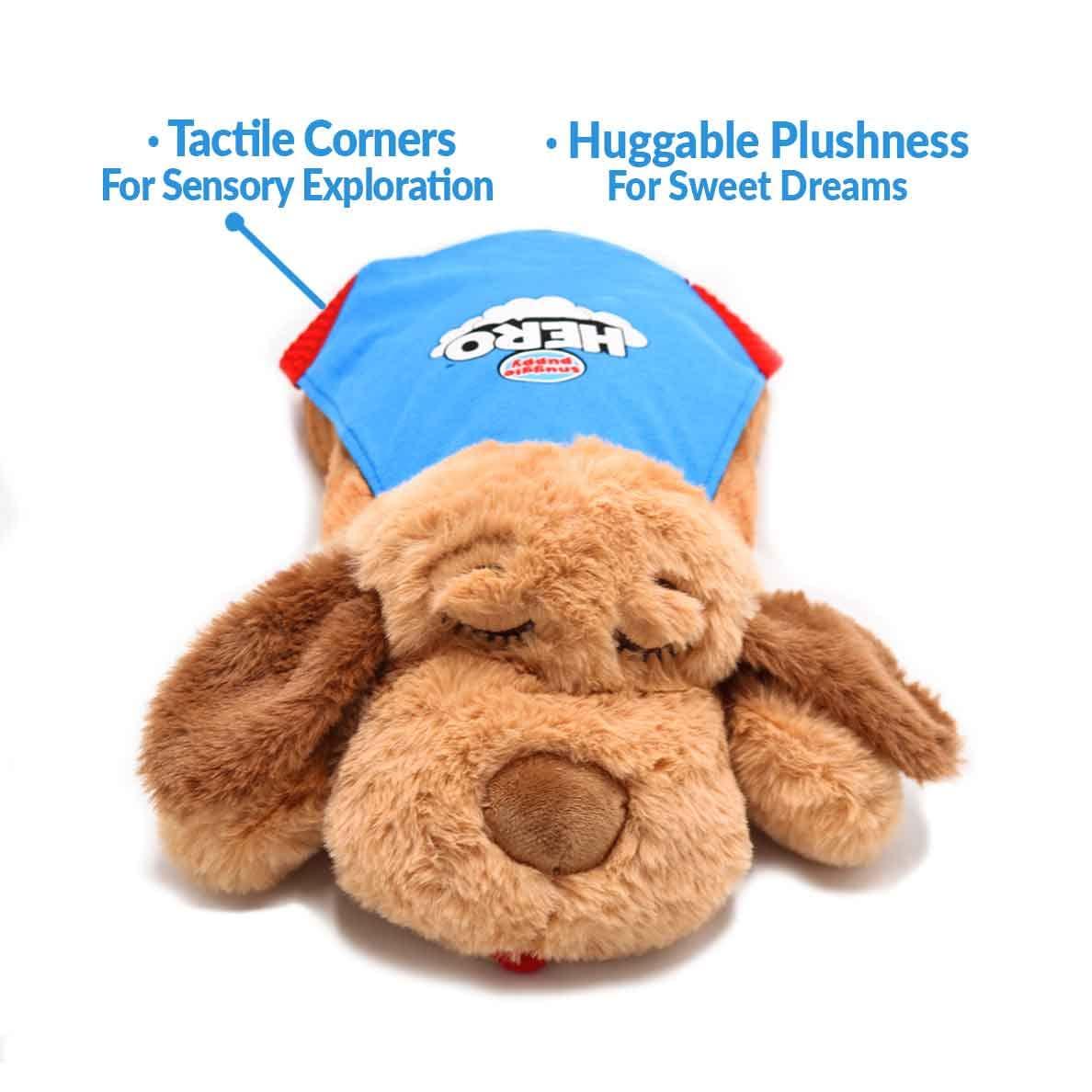Snuggle Puppy Snuggle Puppy Hero for Kids - Calming Sensory Stuffed Heartbeat Toy with Super Cape for Fidgeting - Interactive Plush Comfort Companion for Ages 3+