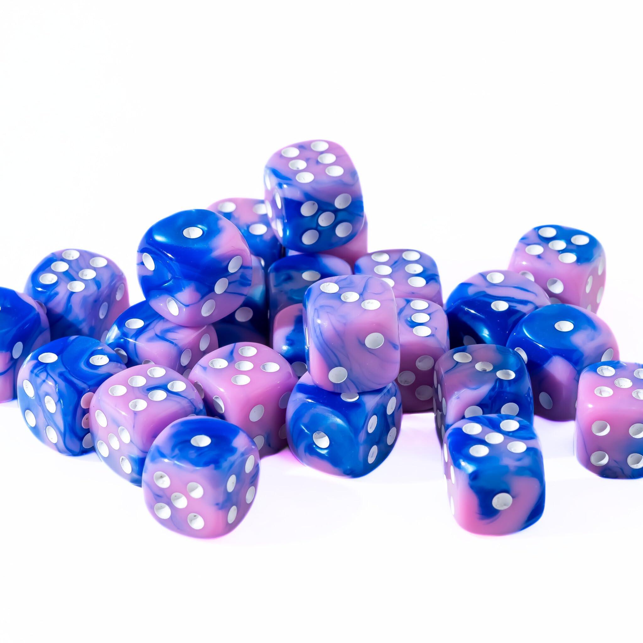 EASY ROLLER DICE CO 25 Count Pack of 12mm D6 Dice - Matching Collection of 6 Sided Dice with Pips (Chaos)