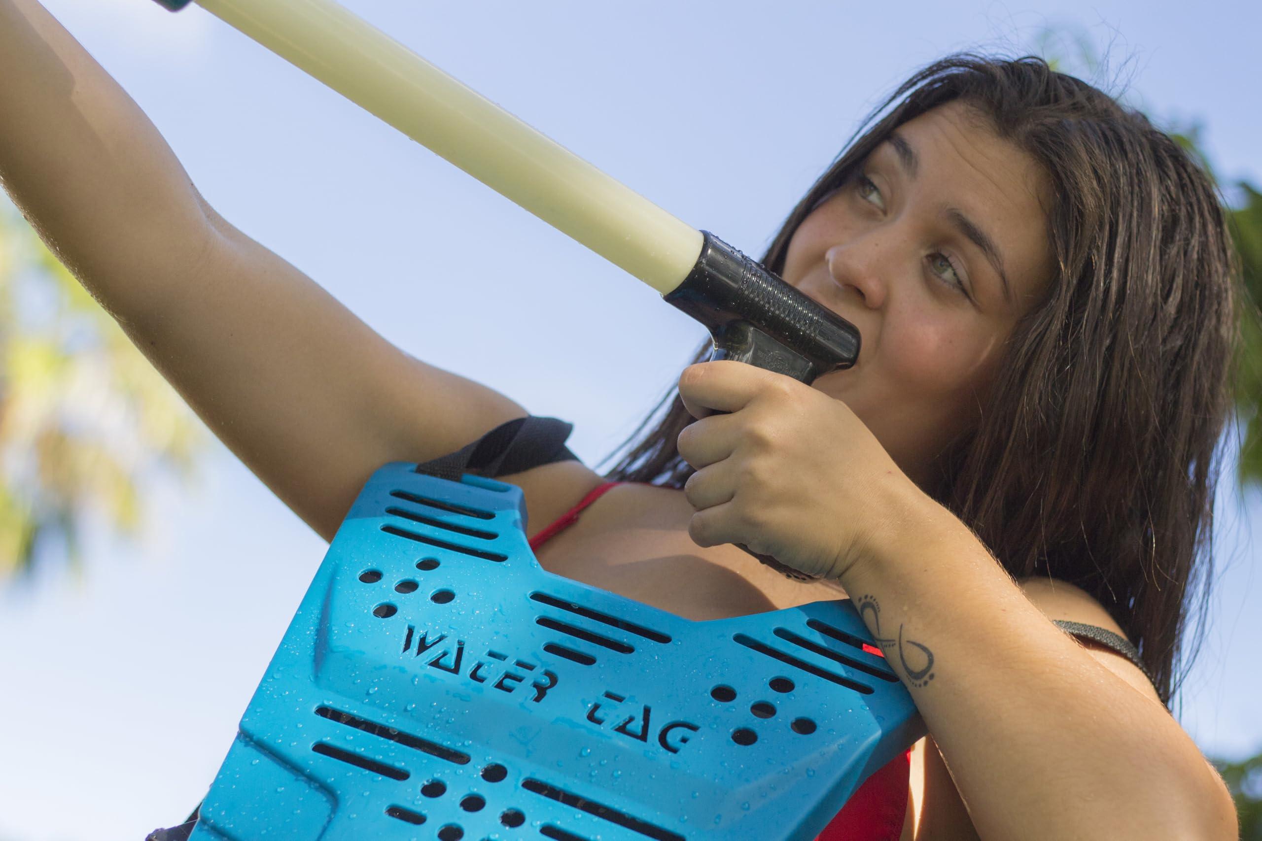 Stream Machine Stream Machine Water Tag Set, Water Launcher for Outdoor Games and Swimming Pool Toy for Kids and Adults, with Two Stream Machine Water Guns & Two Vests, Multicolor (80020)