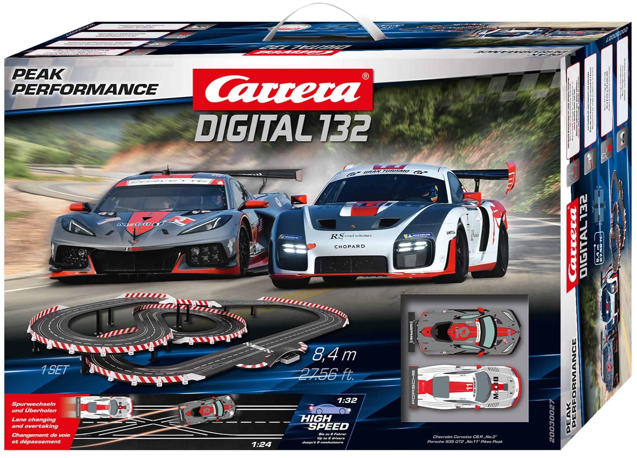 Carrera Digital Electric Slot Car Racing Track Set Includes Two Cars Two Dual Speed D132 Peak Performance