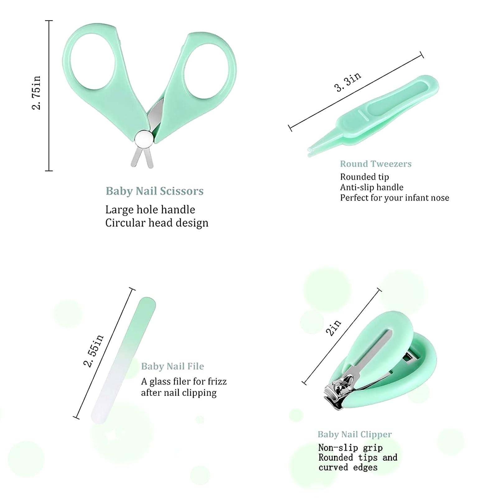 Qunlions life Baby Nail Trimmer Electric-12 in 1 Baby Nail Clippers Safe Baby Nail File Kit with a Nail Clipper, Scissor, Tweezers, and Nail Files (Pink+)