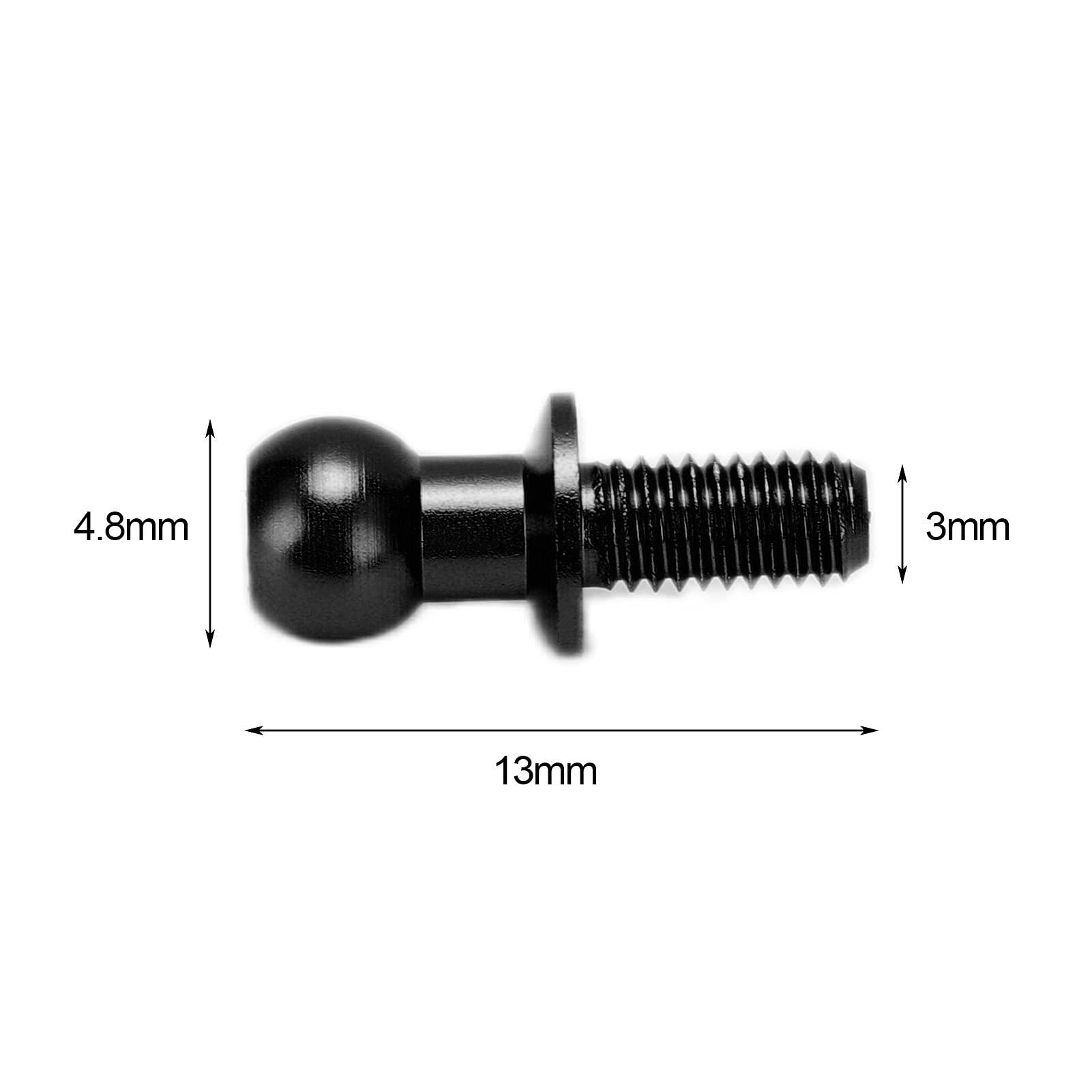 MUNEFE MUNEFE 10pcs Stud, Rc Link Rod Ends, Link Track Rod, Ideal for Providin A oothly, Stable Ride(Black)
