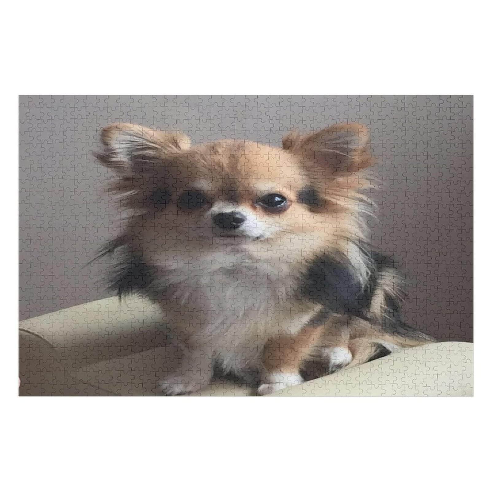 XKAWPC Cute Chihuahua Wooden Puzzles for Adults Funny Jigsaw Puzzle Wall Decorations Gifts 1000 PCS