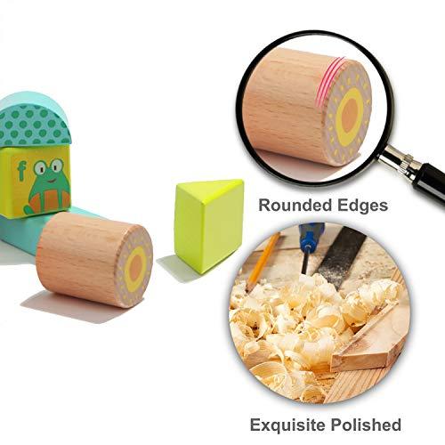 TOP BRIGHT TOP BRIGHT Wooden Building Blocks Toddlers 1-3,Baby Blocks 12-18 Months,Toy Blocks for 1 2 3 Year Old 80 Piece