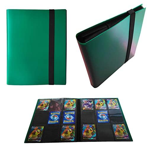 PKMLIFE PKMLIFE Trading Card Binder Holder, 9 Pocket Album Sleeves for Baseball Yugioh MTG TCG Cards, Collection Card Best Protection, 20 Pages Put up to 360 Cards(Greem)