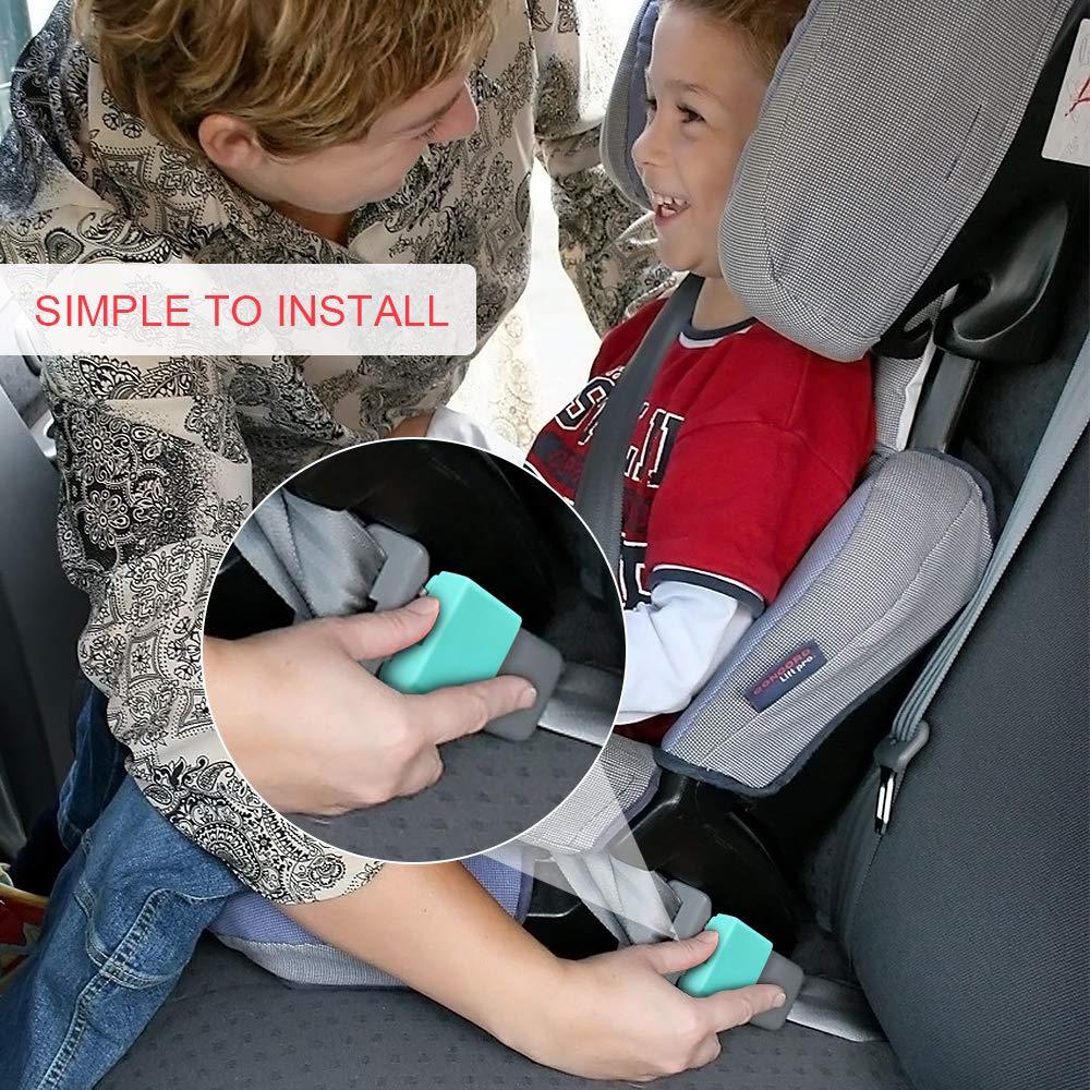 MORLIKE LIVING Morlike Silicone Seatbelt Secure Buckle Safety Cover Lock | Keep Children Safe in Car Seat and Prevent Kids from Accidentally Unbuckling | Buckle Guard Fits Almost Vehicles (Light Blue, 2 Pack)