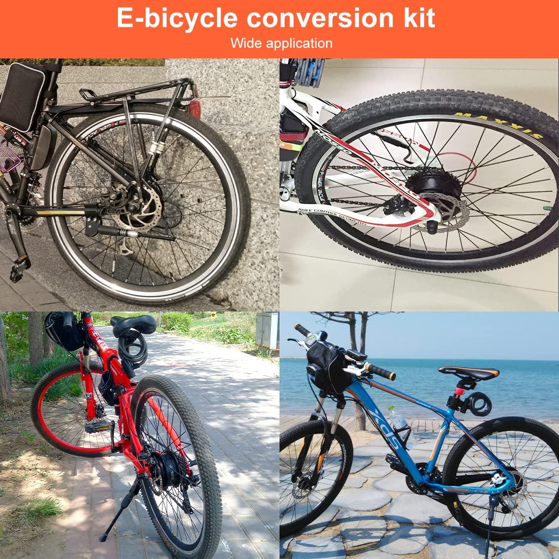 L-faster 24V/36V 250W Electric Bike Brushless Motor Kit Electric Bicycle Conversion Kit Youe Rear Hub Motor Fit Disc Brake and Speed Gear (48V)