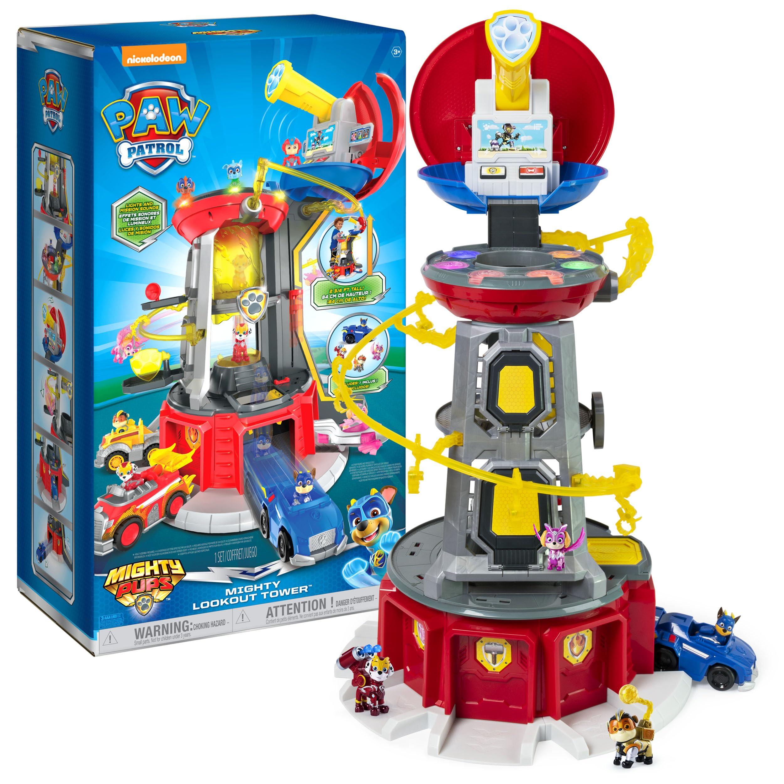 Paw Patrol Paw Patrol, Mighty Lookout Tower with 4 Exclusive Bonus Action Figures, Toy Car, Lights and Sounds (Amazon Exclusive), Kids Toys for Ages 3 and up