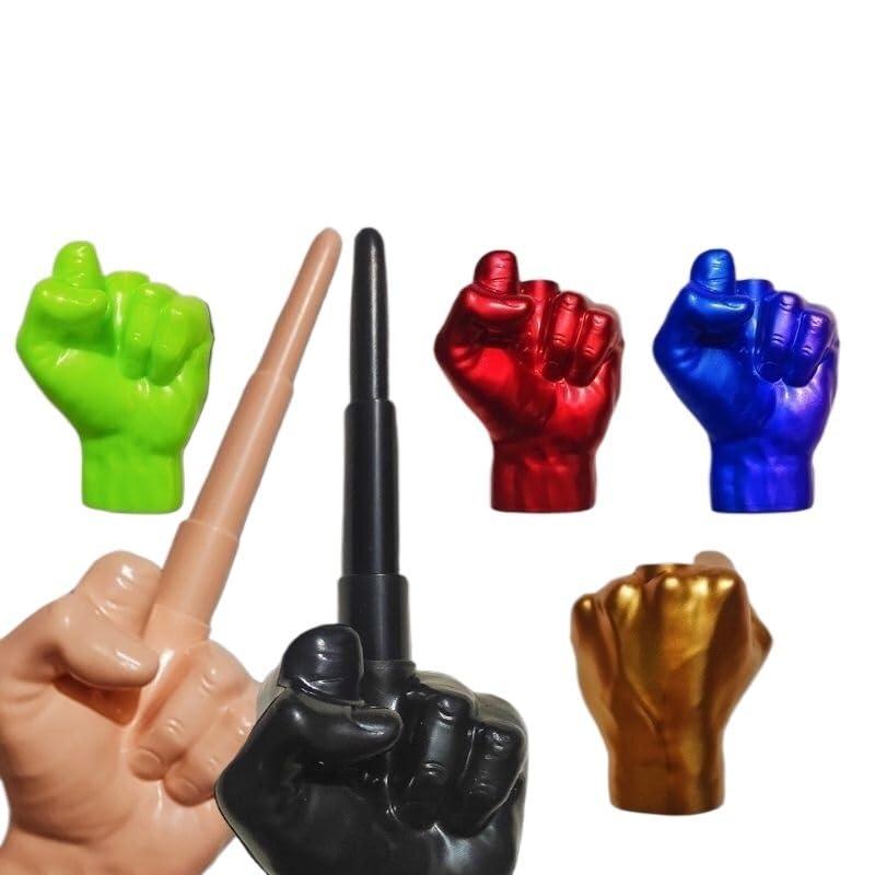 SKEPPY 2pcs Fun Retractable Middle Finger Toys,3D Printed Folding Middle Finger, Personalized Finger Gifts, Creative Middle Finger Statue Ornaments for Friends Office Funny Gag Gifts (Color : Glow-in-The-da