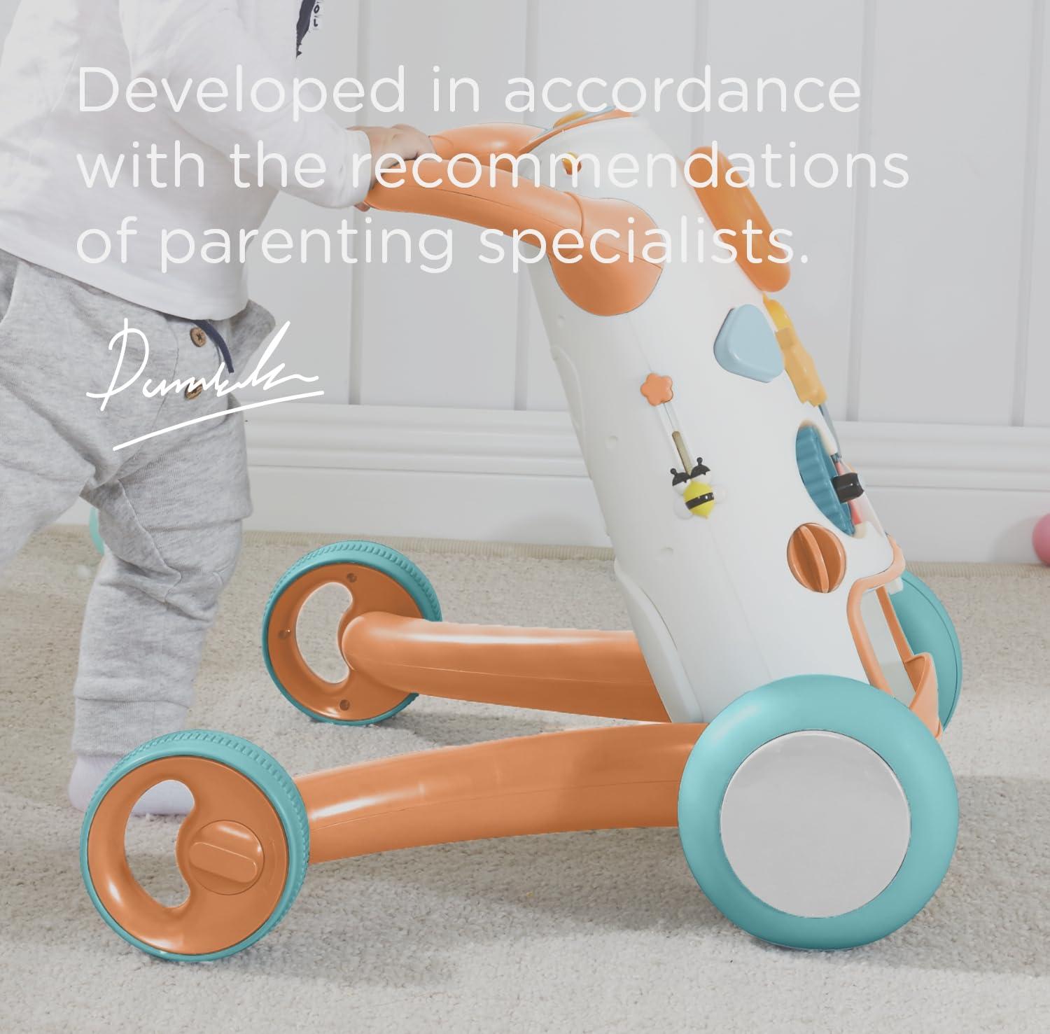 KÜB KÜB Interactive Baby Push Walker | Orange | Locking Wheels | Safe & Stable Design | Activity Walker | Baby Walker Toy | Toddler Push Toy | Learning Walker Toy | Infant Toys