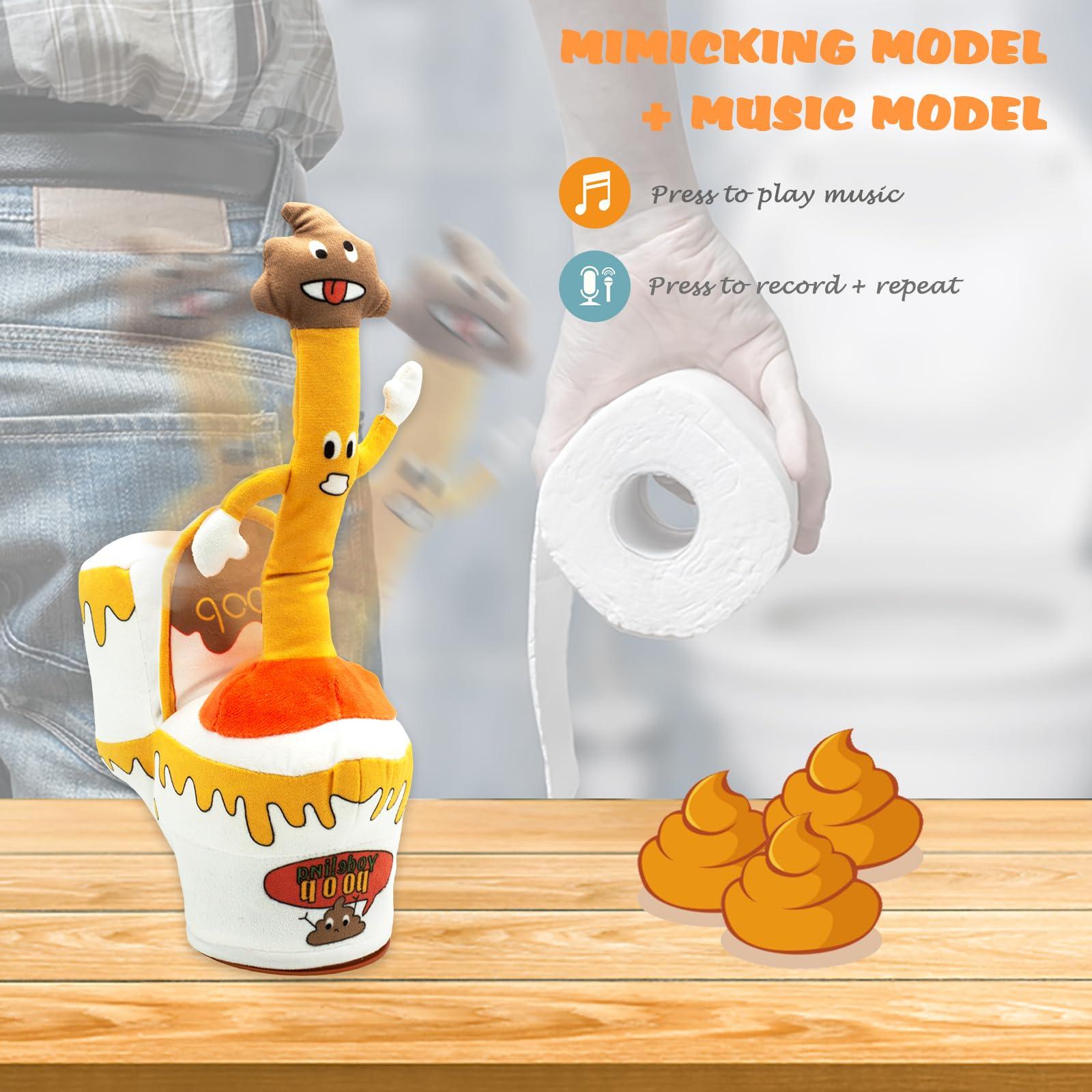 Timozo Dancing Toilet Plunger, Talking Singing Yodeling Pickle Plunger Toy Repeats What You Say Plush Toys - Rechargeable Twisted Mimicking Toy Sing Dance, Funny Prank Joke Novelty Gag Gift for Adults & Kids