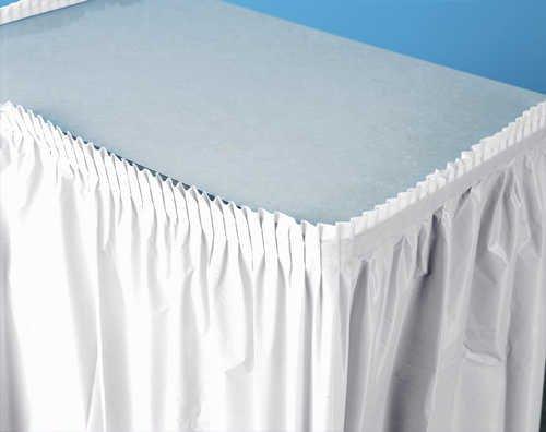 prettypartyplace 14' WHT Table Skirt