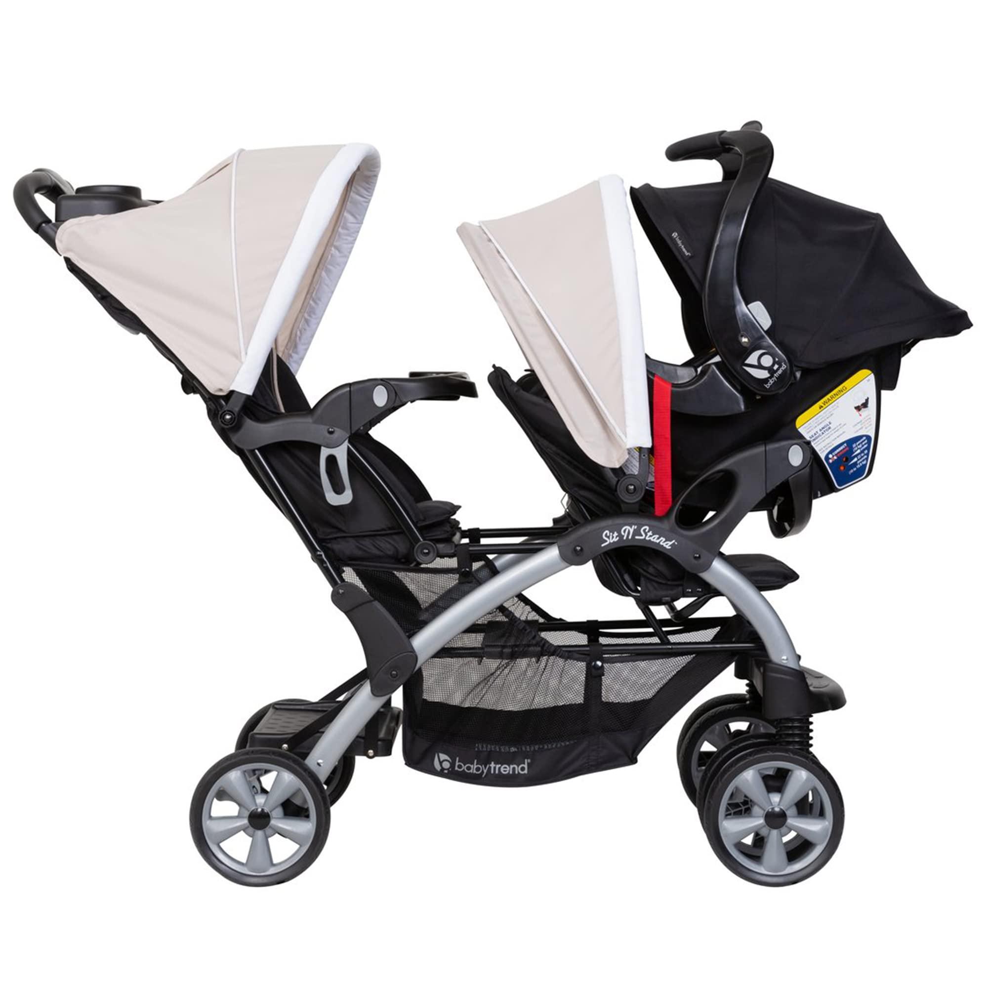 Baby Trend Baby Trend Infant and Toddler Double Stroller & 2 Car Seat Combo, 3 Pc Set, Khaki