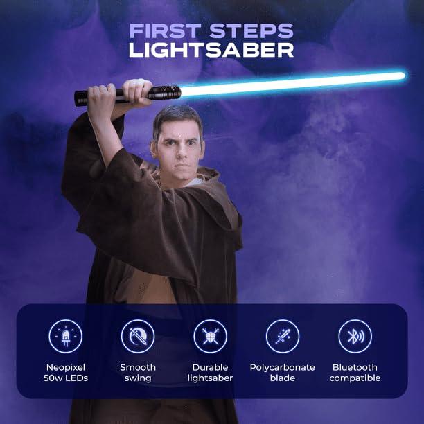 SaberX First Steps Lightsaber by SaberX: Duel-Ready, Color-Changing, 50w LED, Sound Effects, Aircraft Aluminum, Polycarbonate Blade, Ergonomic Handle, Ideal for Beginners & Enthusiasts, 92cm Xenopixel-Silver