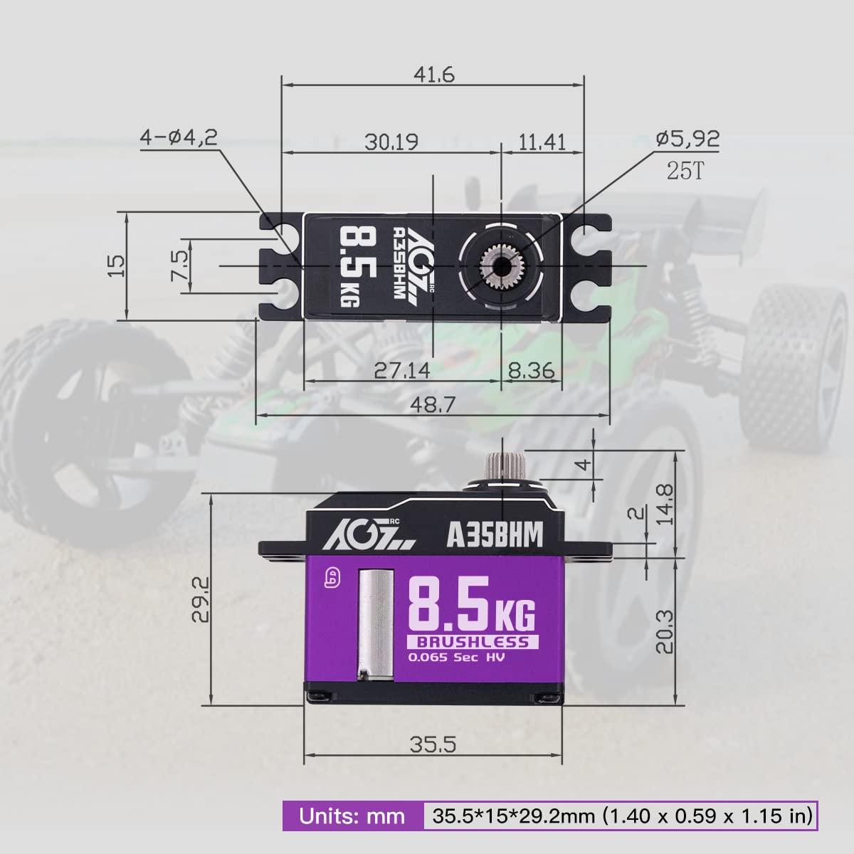 AGFRC AGFRC A35BHM 8.5KG Brushless RC Steering Servo and AGF-SPV3 Servo Programmer