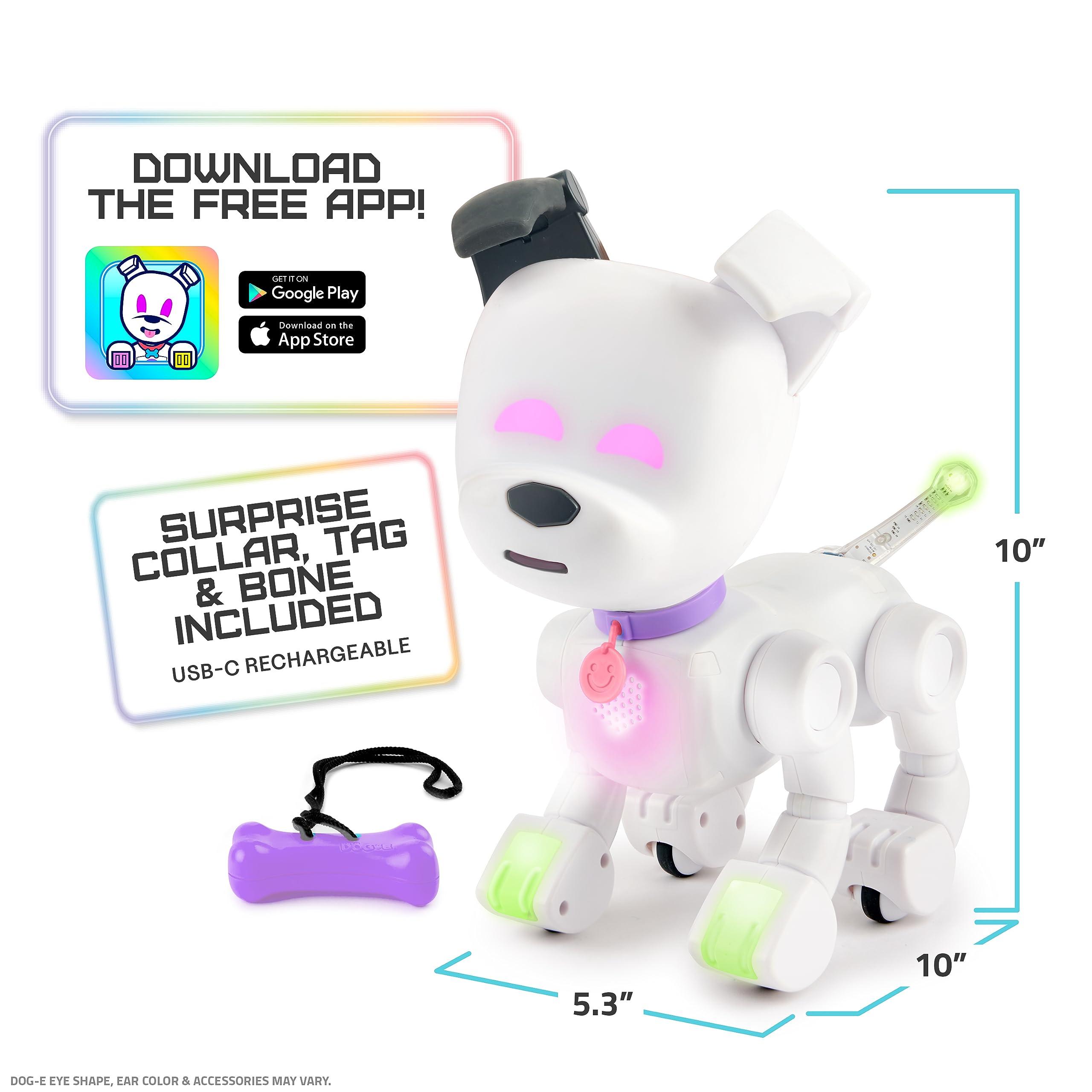 Dog-E Dog-E Interactive Robot Dog with Colorful LED Lights, 200+ Sounds & Reactions, App Connected (Ages 6+)