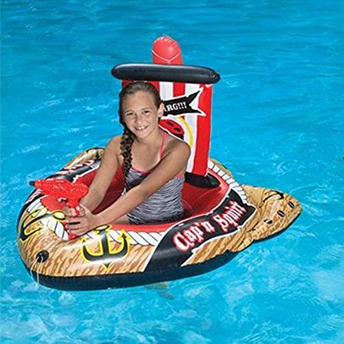 XXF-Shop Pool Float Inflatable Pirate Ship Floating Row, Summer Inflatable Pool Float Water Float Raft Ride on Pool Lounger Novelty Beach Suitable for Children for Chilling in The Pool