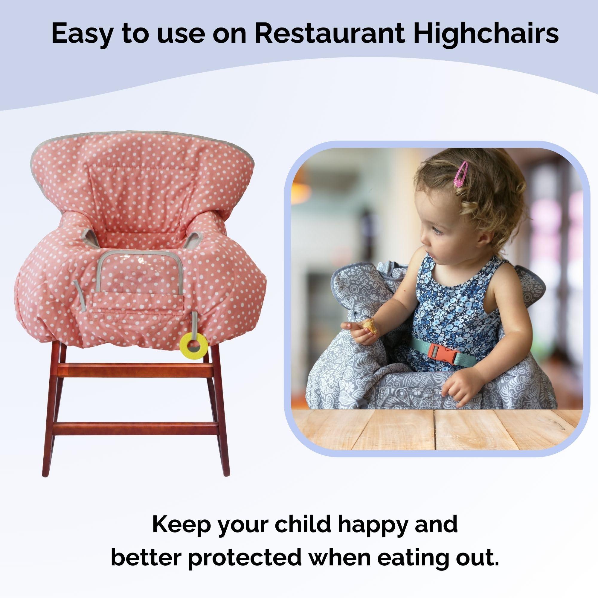 Suessie Suessie Shopping Cart Cover and High Chair Cover, Pink Dots