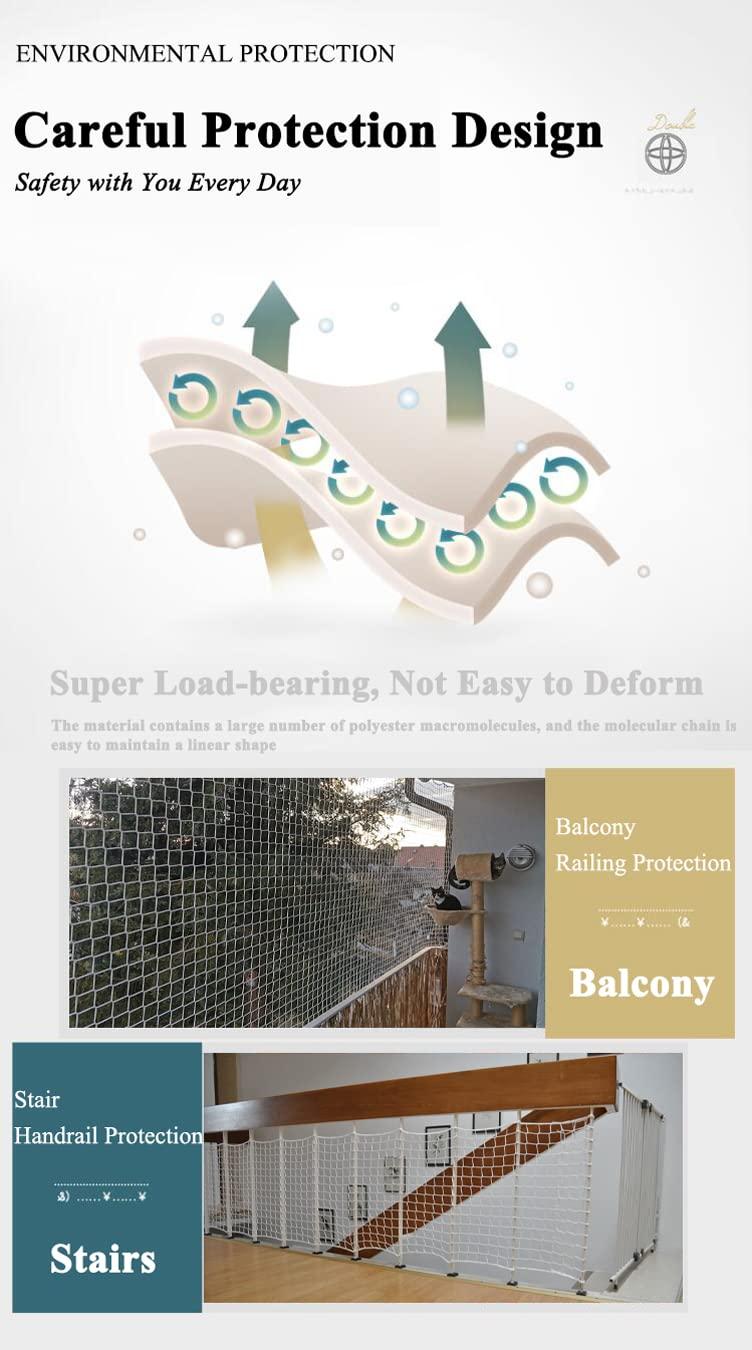 LGLFDJ Bunk Bed Safety Net for Top Bunk, White Anti-Fall Netting, Knotless Fence Net for Balcony Banister Guard, Kids Playground Railing Protective Net(Size:1M1M(3.3FT3.3FT),Color:White)