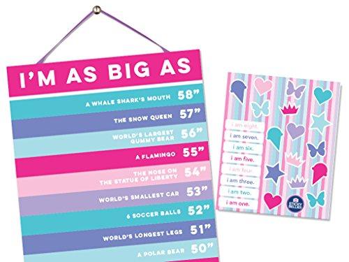 Sticky Bellies Educational Height Comparison Growth Chart - Removable - Girls - Boys - Includes Age Stickers! Girl