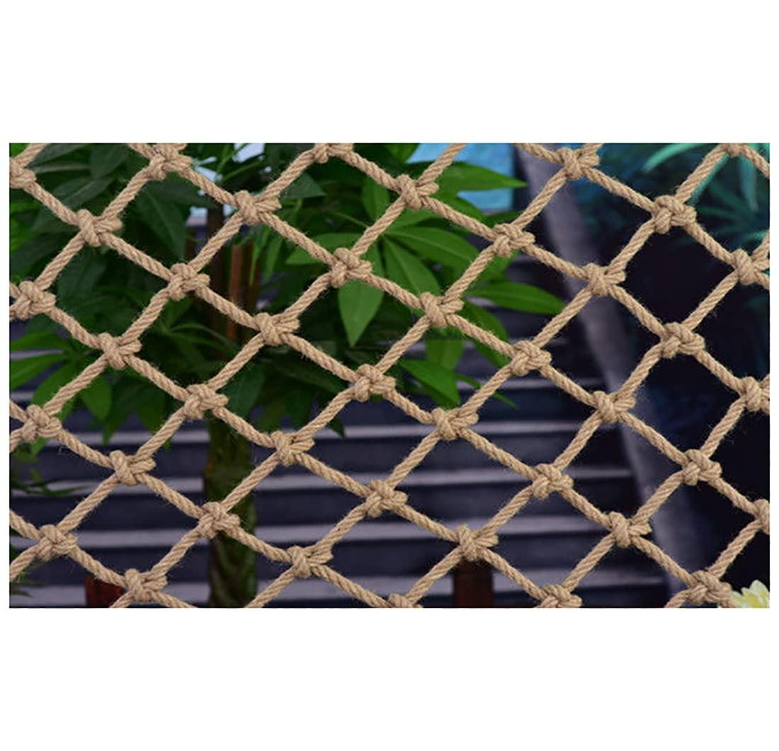 GERYUXA Safe Net Balcony Stair Protection Anti-fall Net Child Safety Net Safety Netclimbing Netrope Ladderhemp RopeAnti-fall Stair NetsFence NetsScenic Fence Protect(Size:2x4m(6.6x13ft),Color:Hemp rope net)