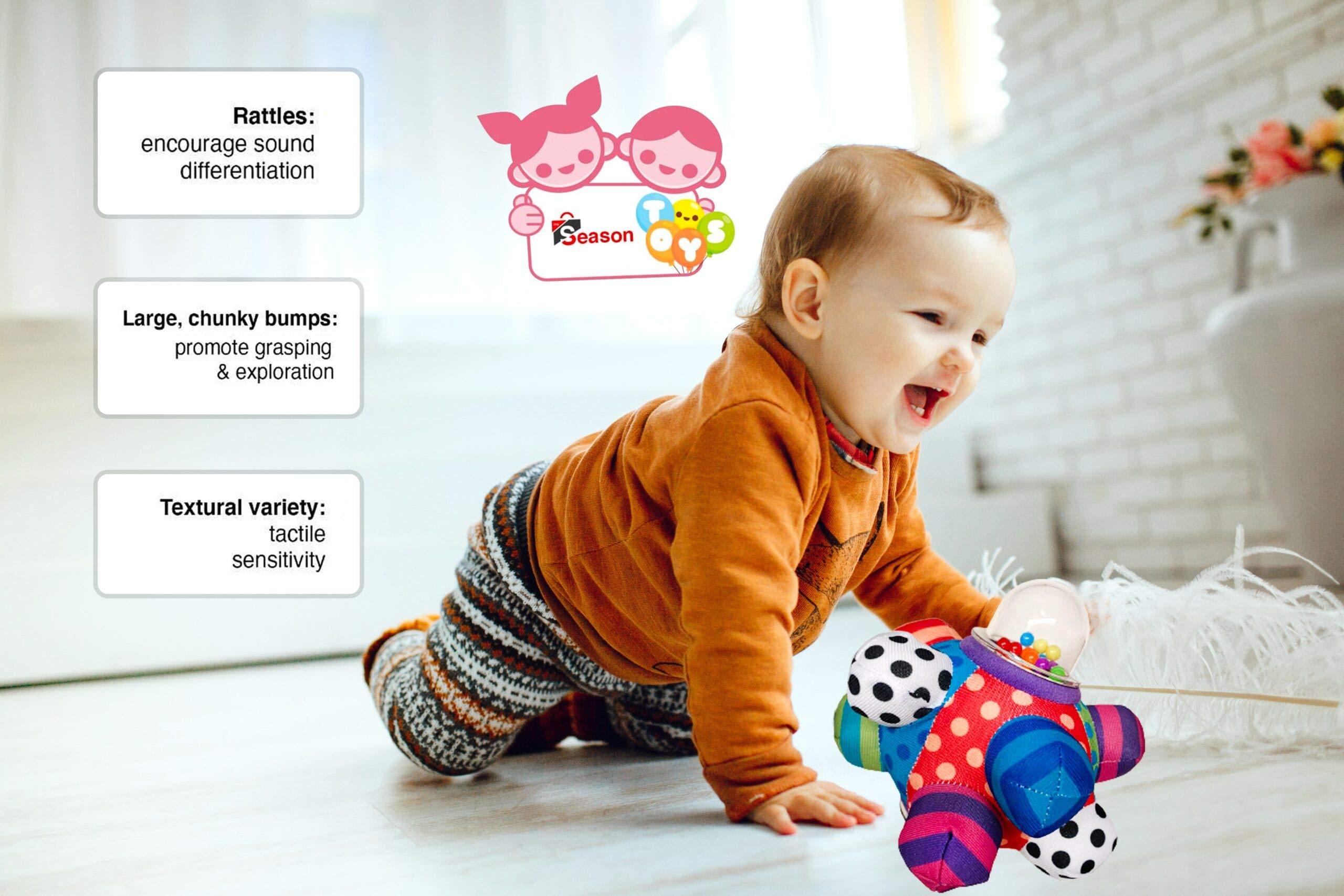 The Season Toys Baby Cognitive Developmental Bumpy Ball Toy Newborns to 6 Months, 8 Months, 1 Year and 2 Years Old Toddlers, Brain Development Toy for Kids