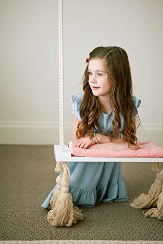 Krasivo Pink Baby Swing Set with Soft Cushion and Hardware