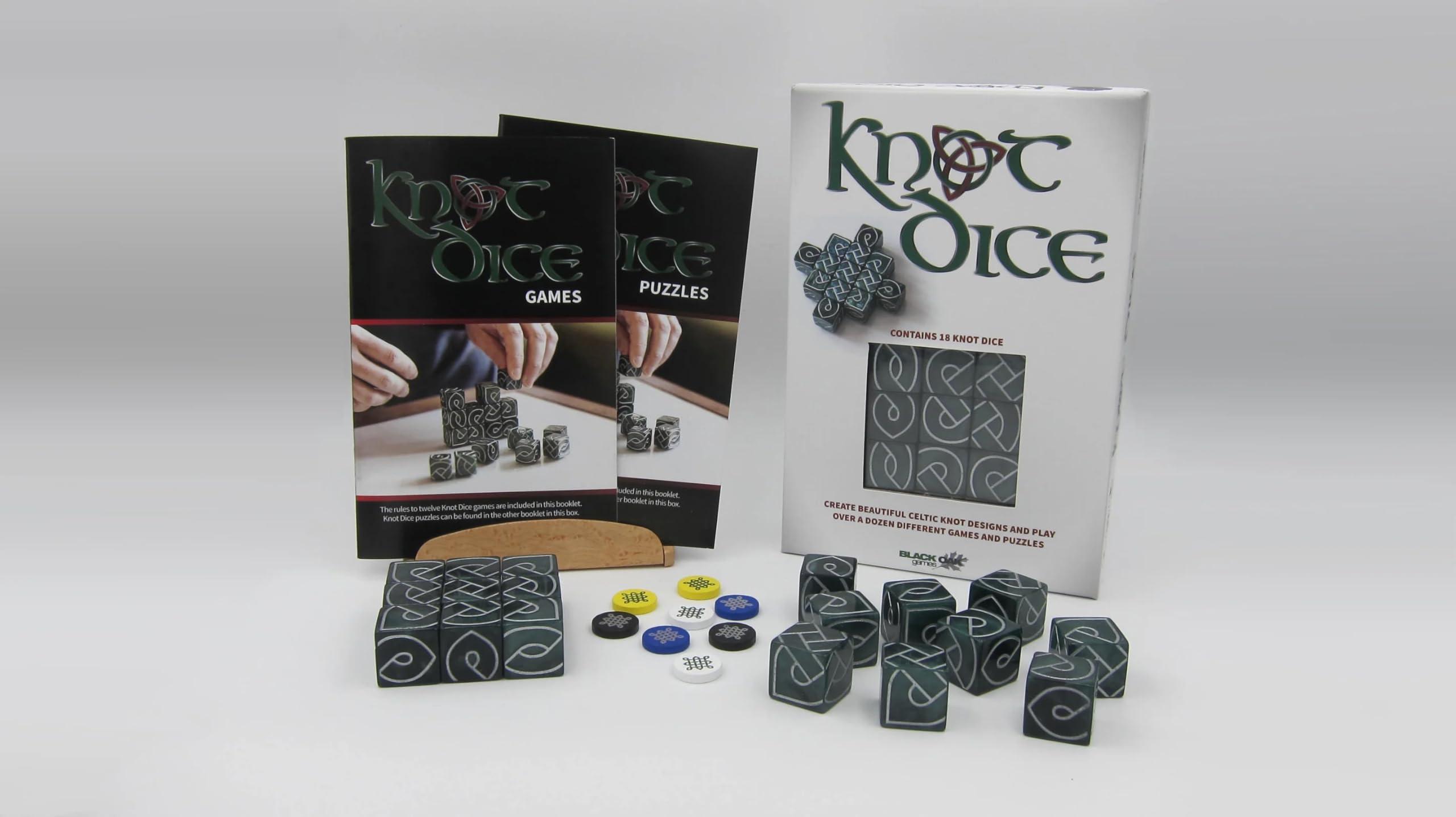 JP GAMES LTD Black Oak Knot Dice - 18 Unique Celtic Design Dice & Games, Made For Adults