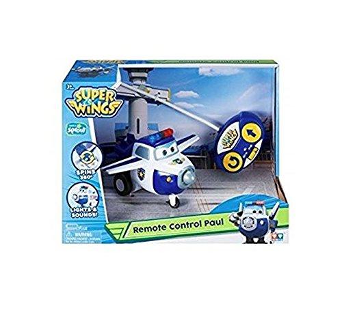 Super Wings Remote Control Paul RC Police Airplane Toys Easy to Control Blue and White Vehicle Best Gift for 3 4 5 Year Old Boys and Girls