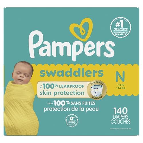 Pampers Pampers Baby Diapers - Swaddlers - Size 0, 140 Count, Ultra Absorbent Disposable Newborn Diaper