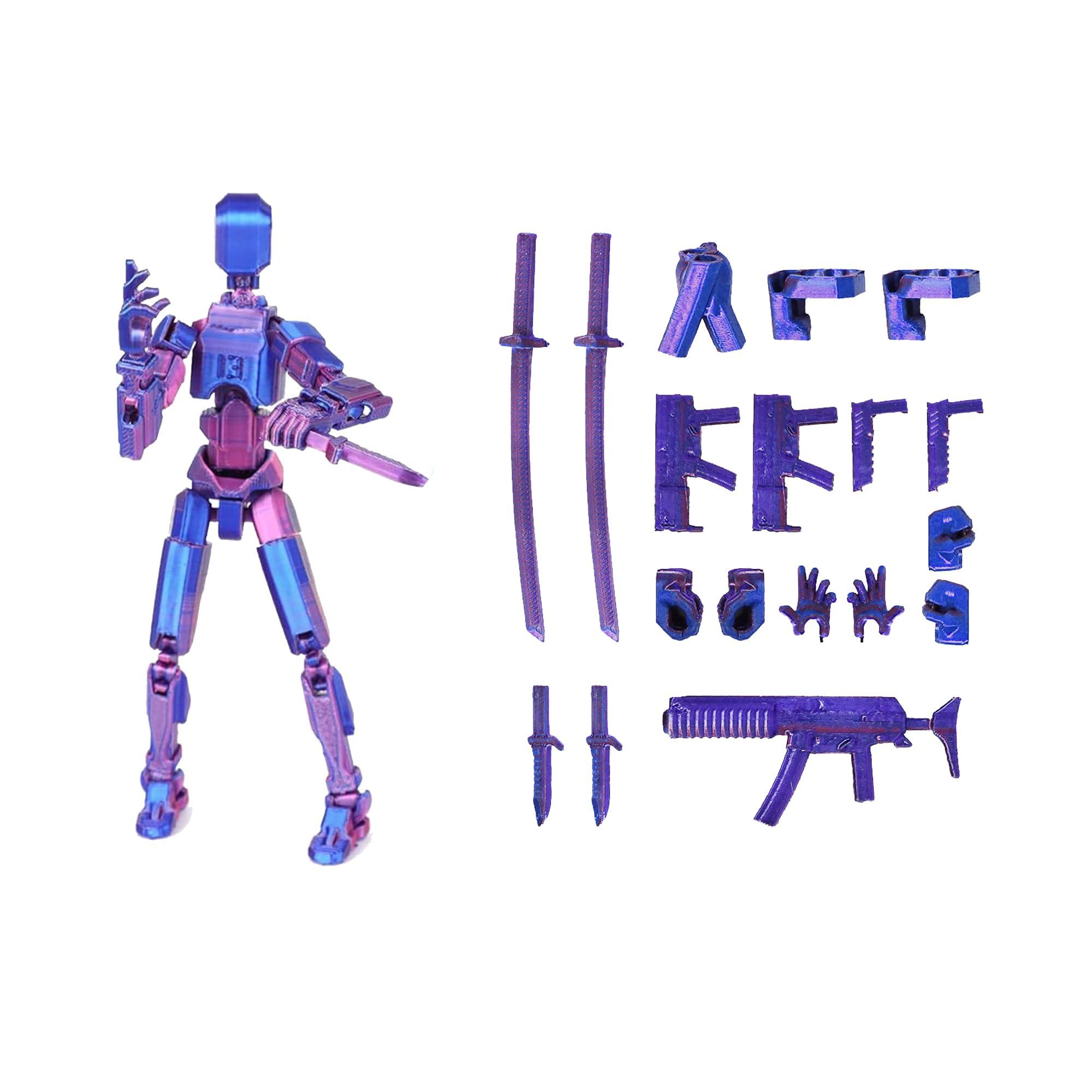 ChasmoHJP240125002 Fifth Generation T13 Action Figure 1 Pack, 3D Printed Human Body Model, Lucky 13 Action Figure,Multi-Joint Movable Robot, PVC Model Full Body Mobile Robot Desktop Decoration
