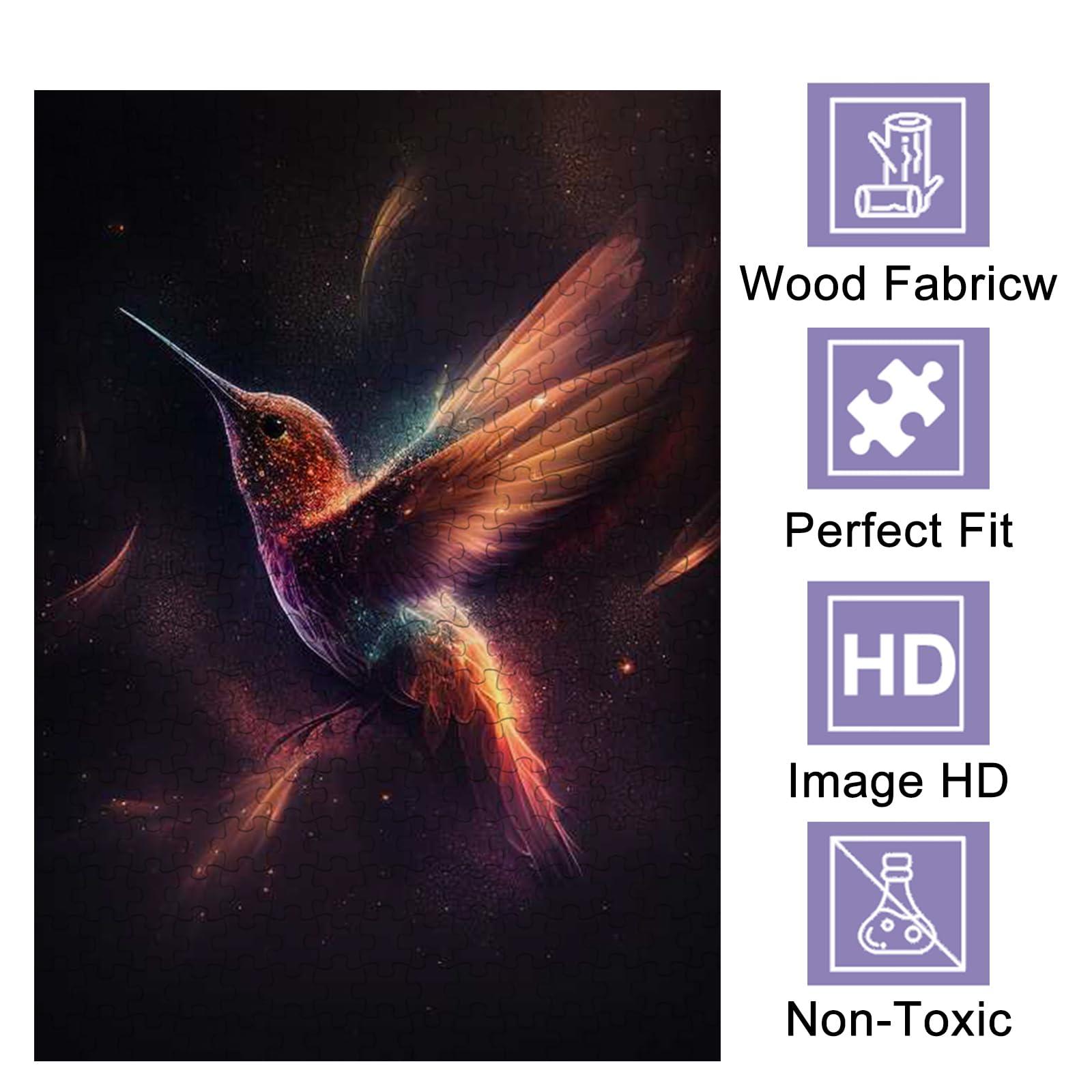 Directo Animal Jigsaw Puzzles, Starry Night Hummingbird Animal Themed Puzzles for Adults - 1000 Pieces Jigsaw Puzzles, Educational Games Gift for Elders Family and Friends 20 * 28.8 inch