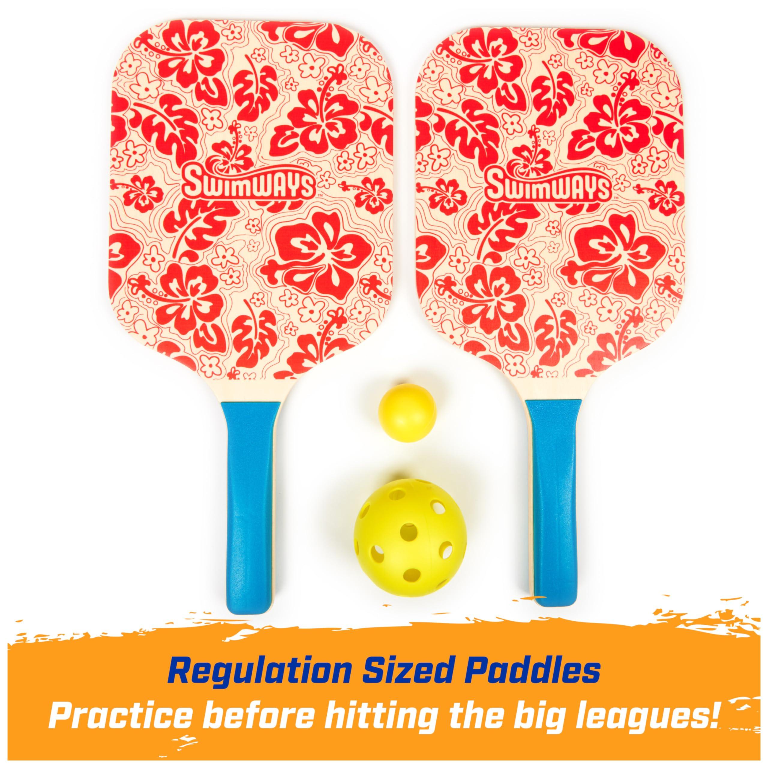 SwimWays Swimways Hydro Paddle & Pickleball Set, Pickleball Paddles and Balls for Pool, Lake and Beach Games, Outdoor Toys for Kids and Adults Aged 5 & Up