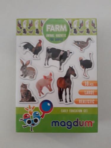 magdum 16 Fridge Magnets for Toddlers Magdum - Farm Photo Kids Magnets for Fridge - Toddler Magnets for Refrigerator - Magnetic Animals - Fridge Magnets for Kids - Animal Magnets - Toddler Fridge Magnets
