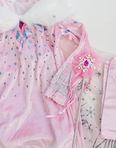 Chloe Emily & Co Chloe Emily & Co Elsa Dress for Girls – Frozen Princess Costume Kids Cosplay Costumes (Pink With Accessories, Age 4)