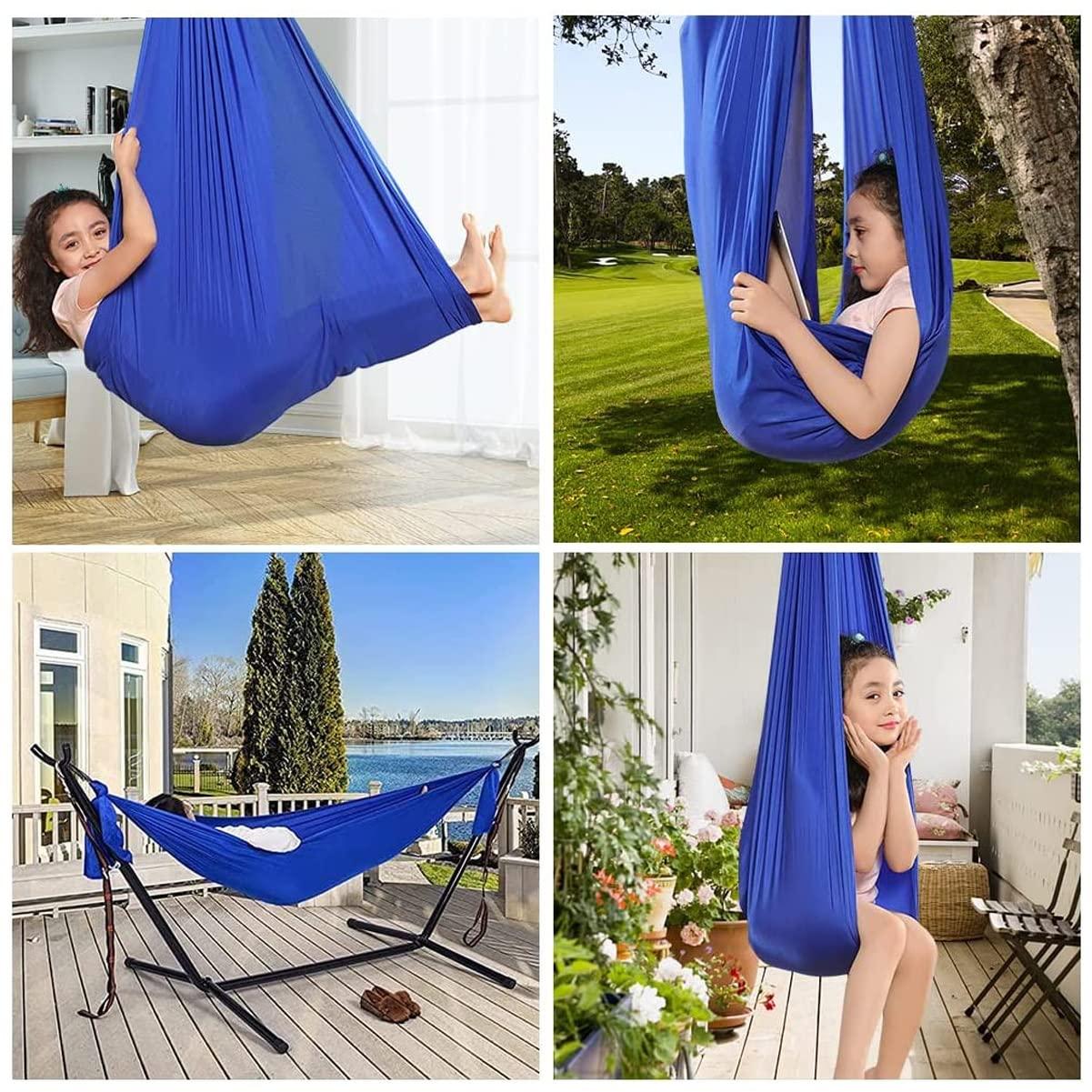 BSFHQS BSFHQS Sensory Swing for Adults Indoor Therapy Swing for Kids Adjustable Snuggle Cuddle Hammock Ideal for Autism Children to Playing and Calming Hardware Included