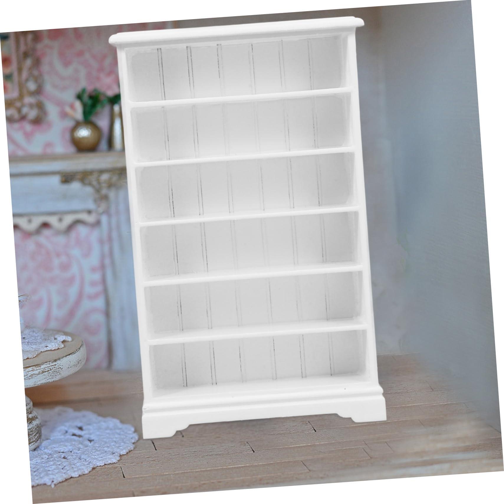 ERINGOGO ERINGOGO Wooden Dollhouse Bookshelf 6-Layer Mini Bookcase 1:12 Scale Wood Bookshelf Miniature Furniture Accessory for Dolls Library Decoration