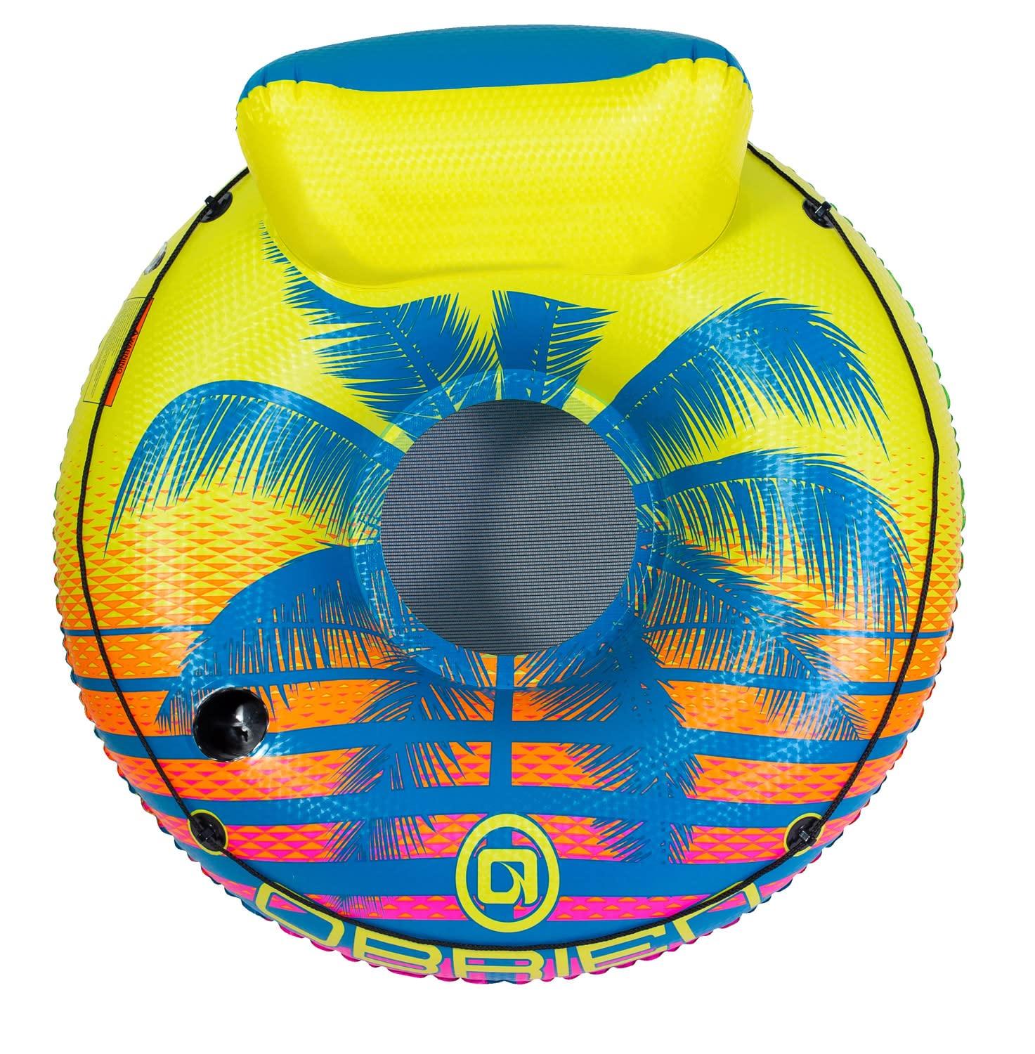 O'Brien O'Brien Easy Rider Single Person River, Lake, Pool Float with Handles, Yellow